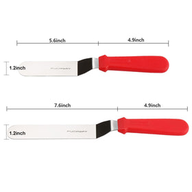PUCKWAY angled icing spatula 6-inch blade detail shows durable stainless steel for precise control.
