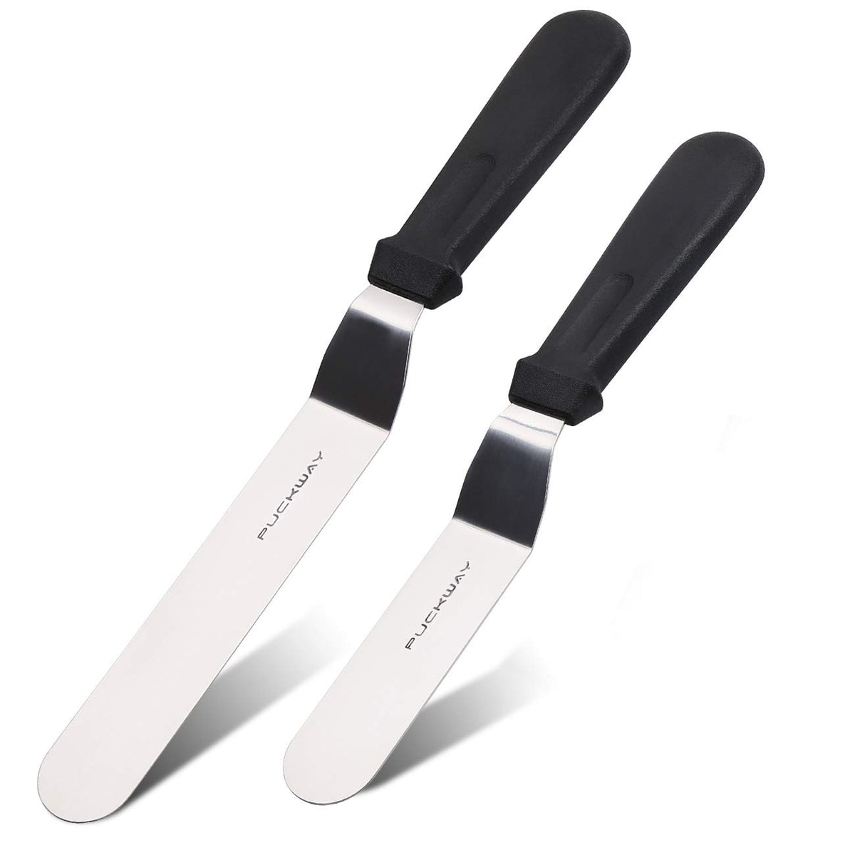 PUCKWAY angled icing spatula with 6-inch blade for precise frosting and smooth icing