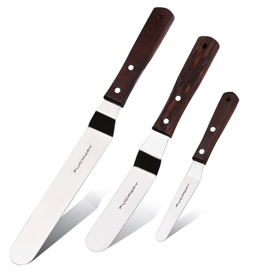 PUCKWAY offset cake spatula 4-inch for precise frosting and edges