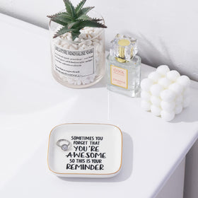 Pudding Cabin ring dish on office desk as chic decor and convenient storage.