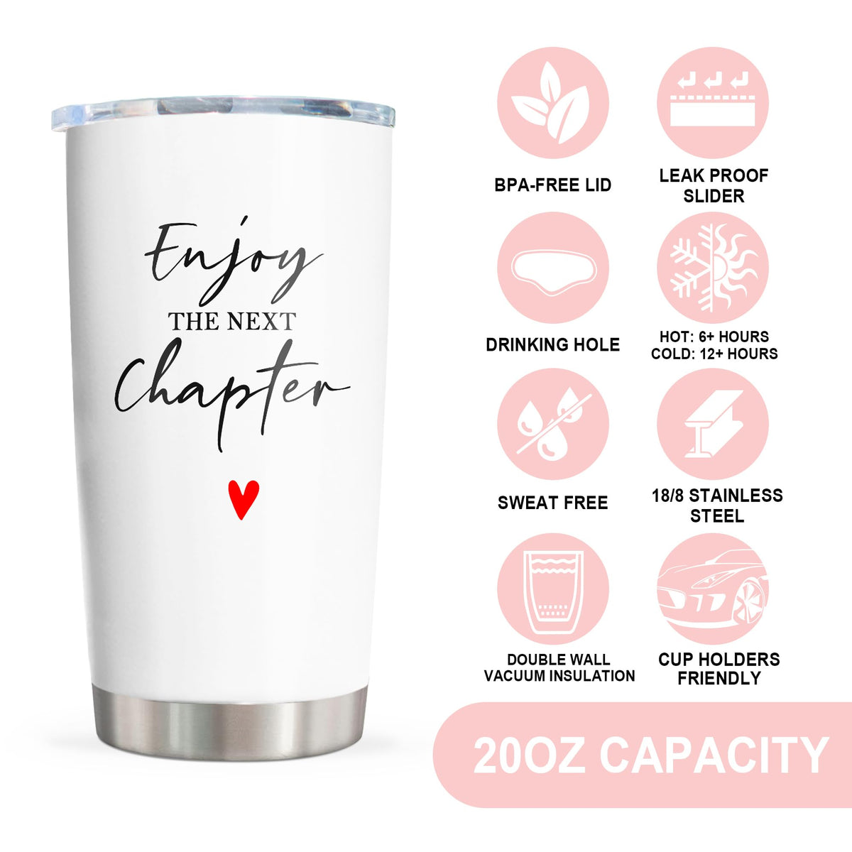 Pudmaple 20oz tumbler easy to clean and odor resistant