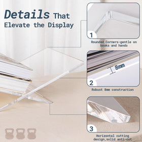 PUERSI acrylic book stand complements kitchens, coffee tables, and study spaces with minimalist charm
