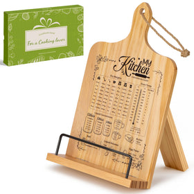 PUERSI cook book stand with wooden frame adds warm kitchen style and easy recipe viewing.