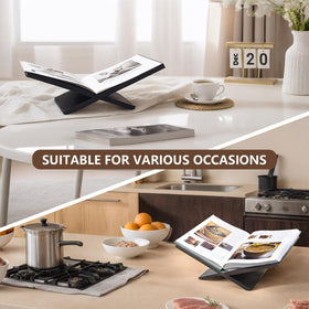 PUERSI display stand holds art and books for a refined desk or shelf