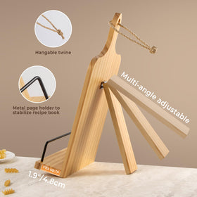 PUERSI universal-fit kitchen stand fits most cookbooks for easy upright display.