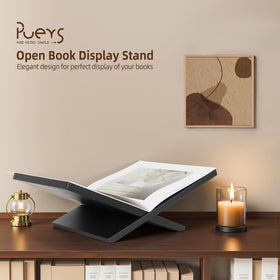 PUERSI wooden large book holder front view ideal for cookbooks
