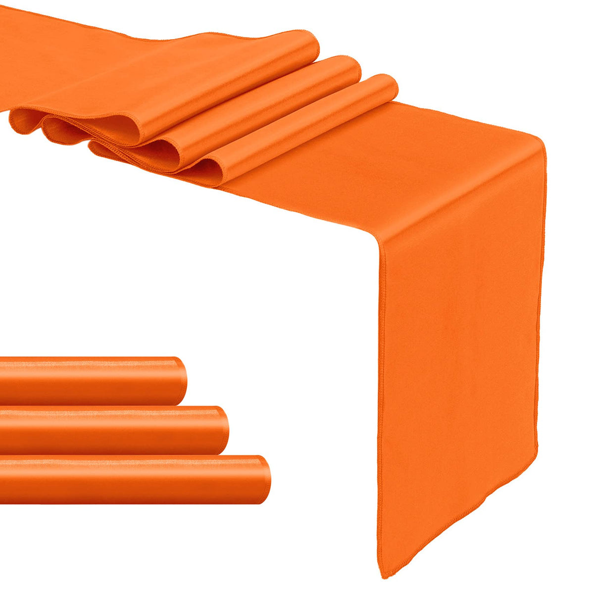 Pufogu orange satin table runner pack offers versatile decor options for events