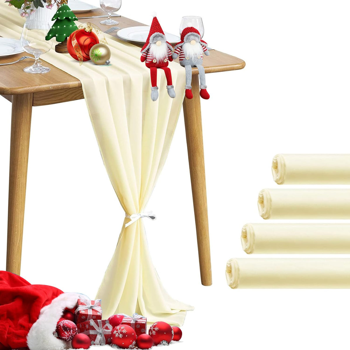 Pufogu table runner size 29x120 inches for 6-foot tables.