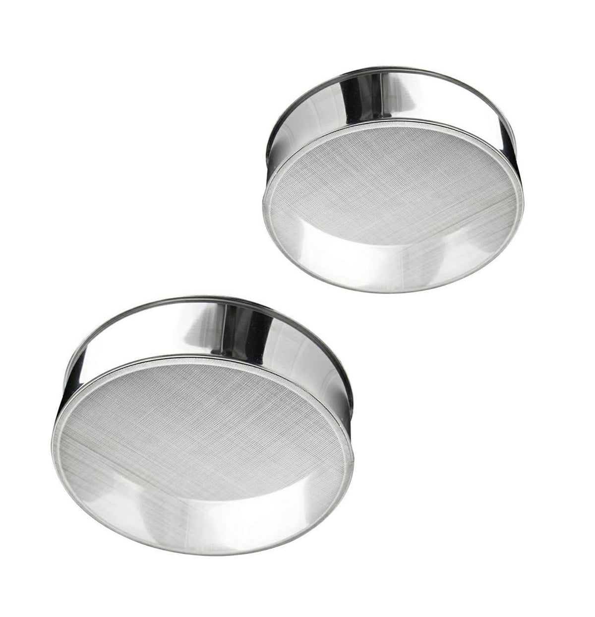 PUHETO stainless steel round sifter close-up showing durable material