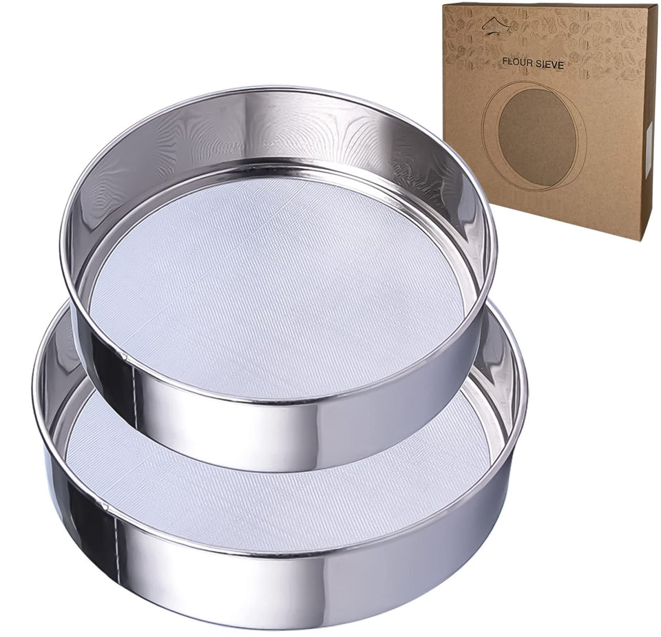 PUHETO 6-inch sieve with 60-mesh fine mesh for precise flour sifting