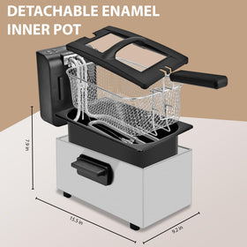 Pukomc deep fryer 1500W heating element for fast heat-up