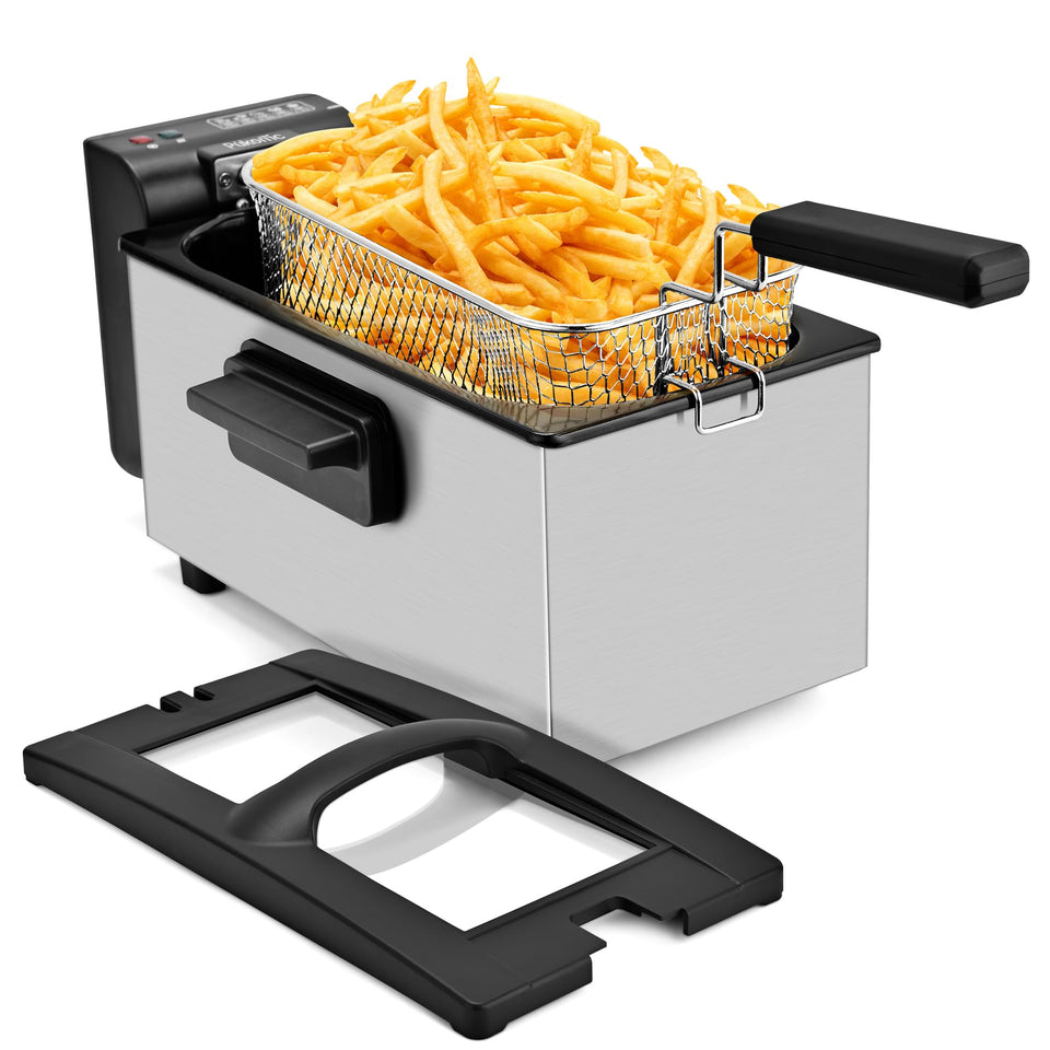 Pukomc deep fryer 3L viewing window for safe monitoring during frying