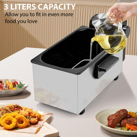 Pukomc deep fryer stainless steel design for durable kitchen use