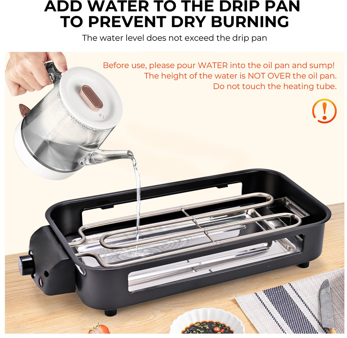 Pukomc indoor grill with non stick plate for easy cleanup after meals
