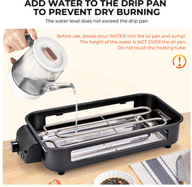 Pukomc indoor grill with non stick plate for easy cleanup after meals