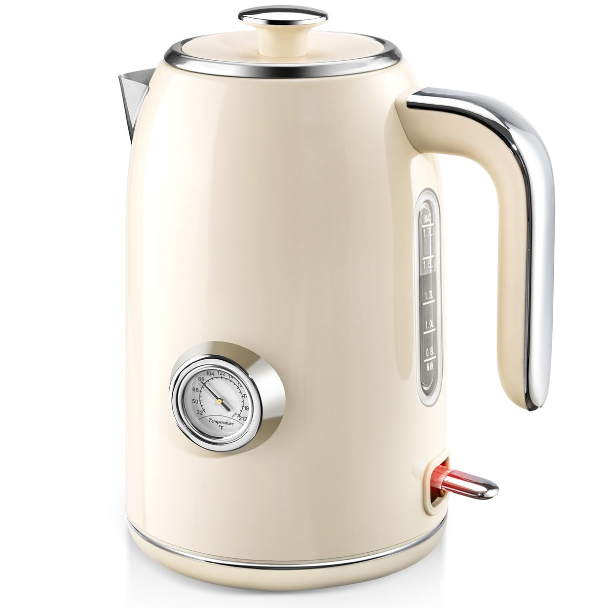 PUKOMC 1.7L kettle with temperature gauge for precise brewing