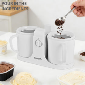 Pukomc Ice Cream Maker highlighting the ingredient tank for mix-ins