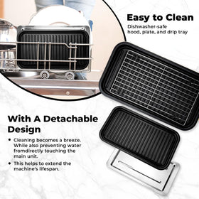 Pukomc detachable grill plate for easy cleaning after cooking