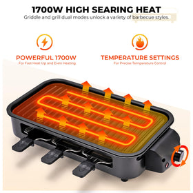Pukomc indoor grill includes three raclette pans for cheese melting at home