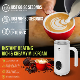 Puldoum 4-in-1 on kitchen counter demonstrates versatile hot and cold froth options.