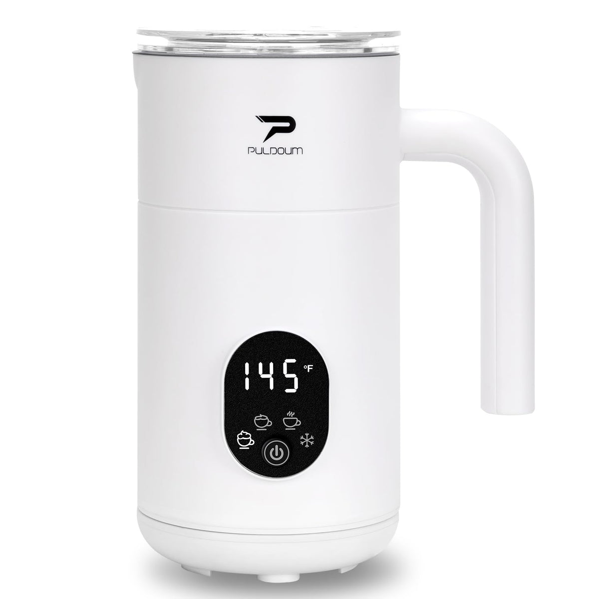 Puldoum 4-in-1 milk frother wand creates cafe-style warm foam at home.
