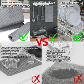 Puliyunxiang dish mat is easy to clean and dishwasher-friendly for busy kitchens.