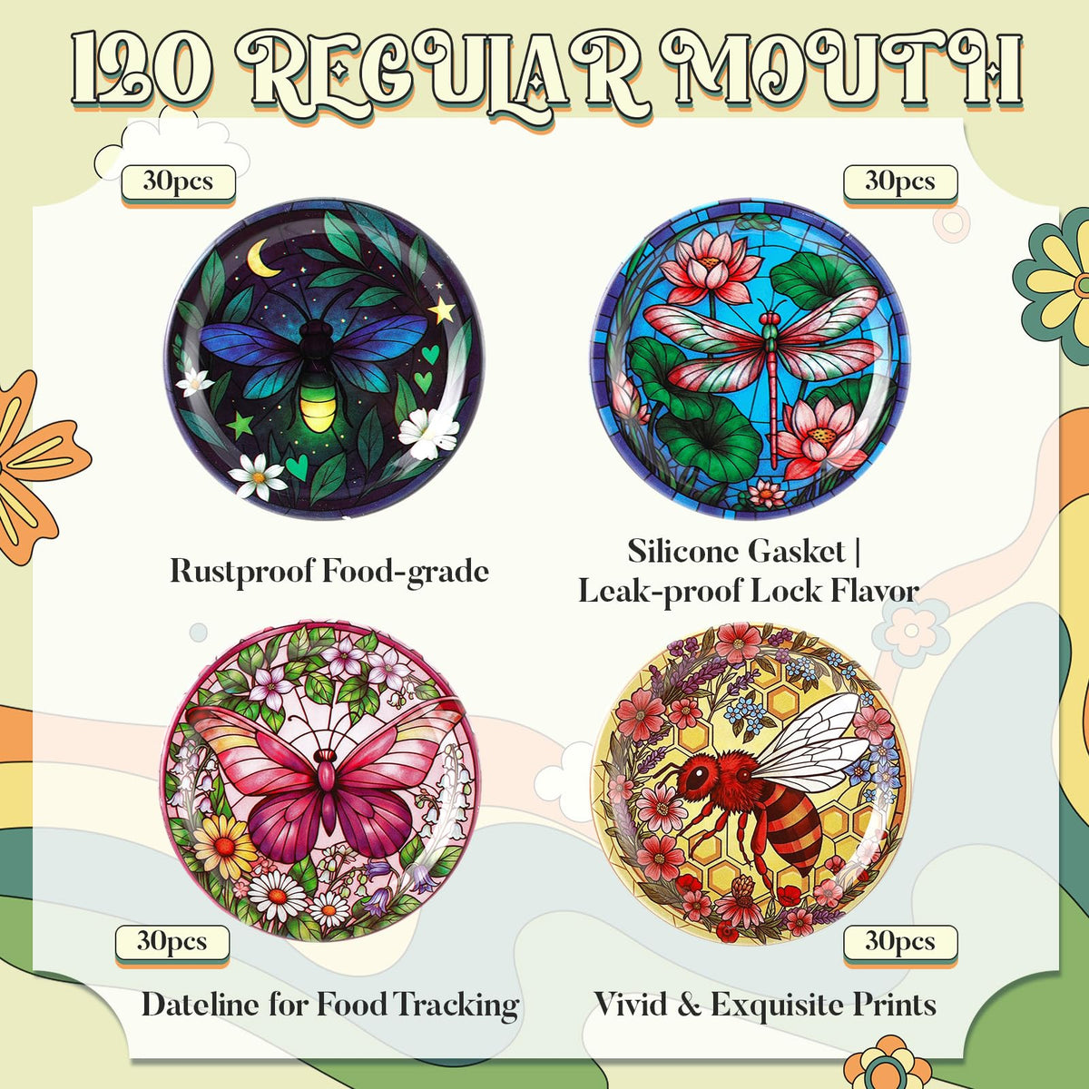 PullCrease four-styled stained-glass lid set adds decorative versatility.
