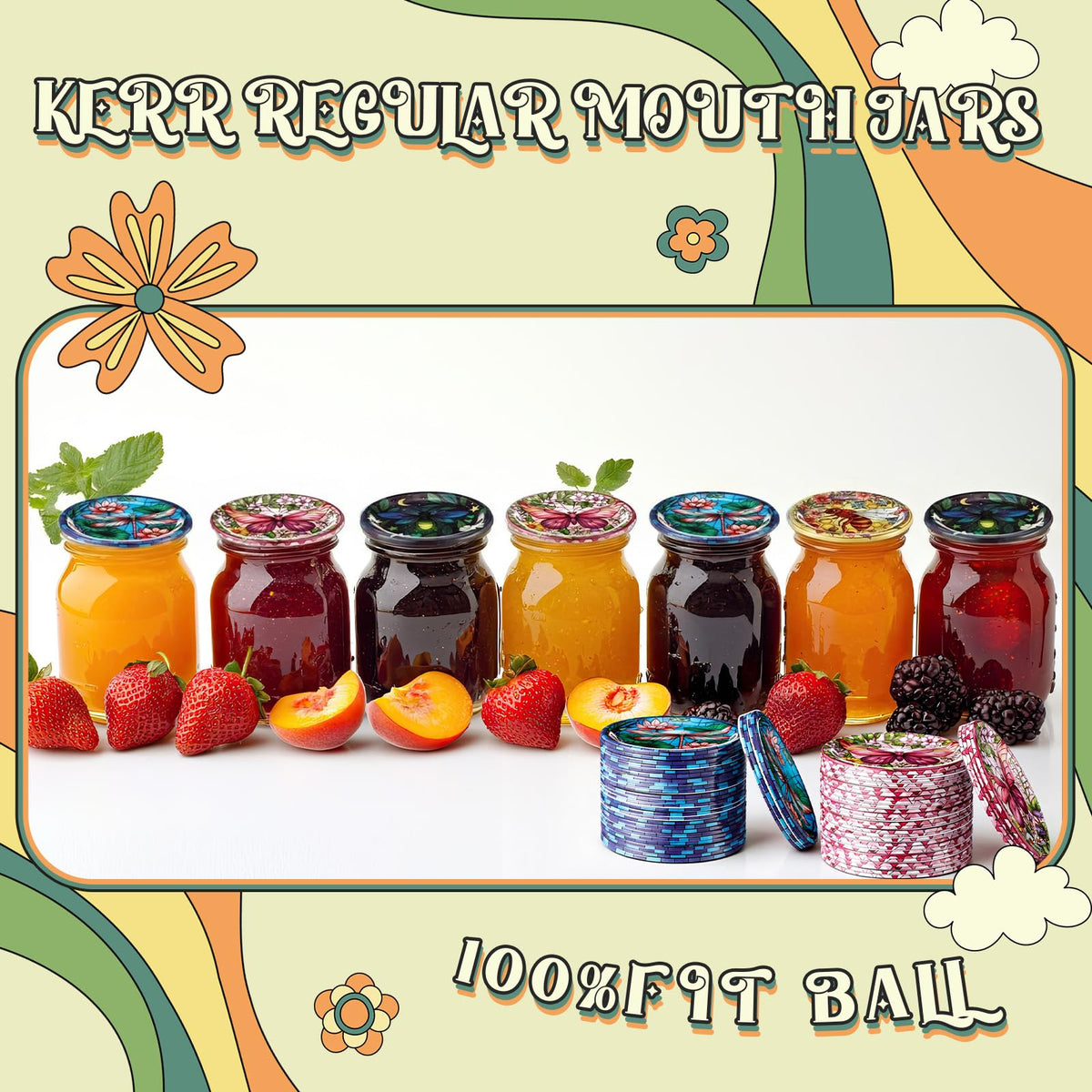 PullCrease regular-mouth lid fits standard jars for easy storage.