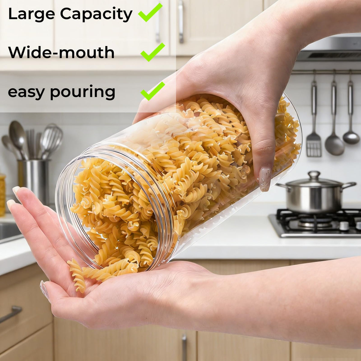 Pumtus screw-on lids provide a reliable airtight seal.