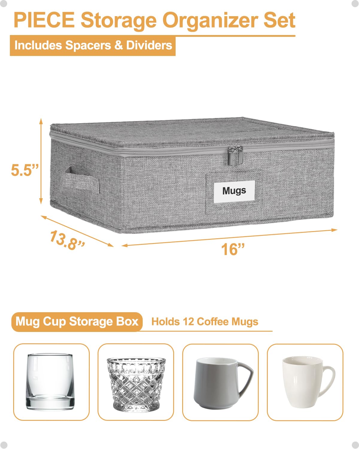 Punemi divider compartments keep cups, tea sets, and ornaments organized.