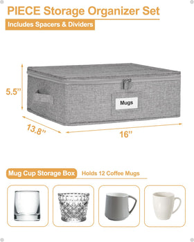 Punemi divider compartments keep cups, tea sets, and ornaments organized.