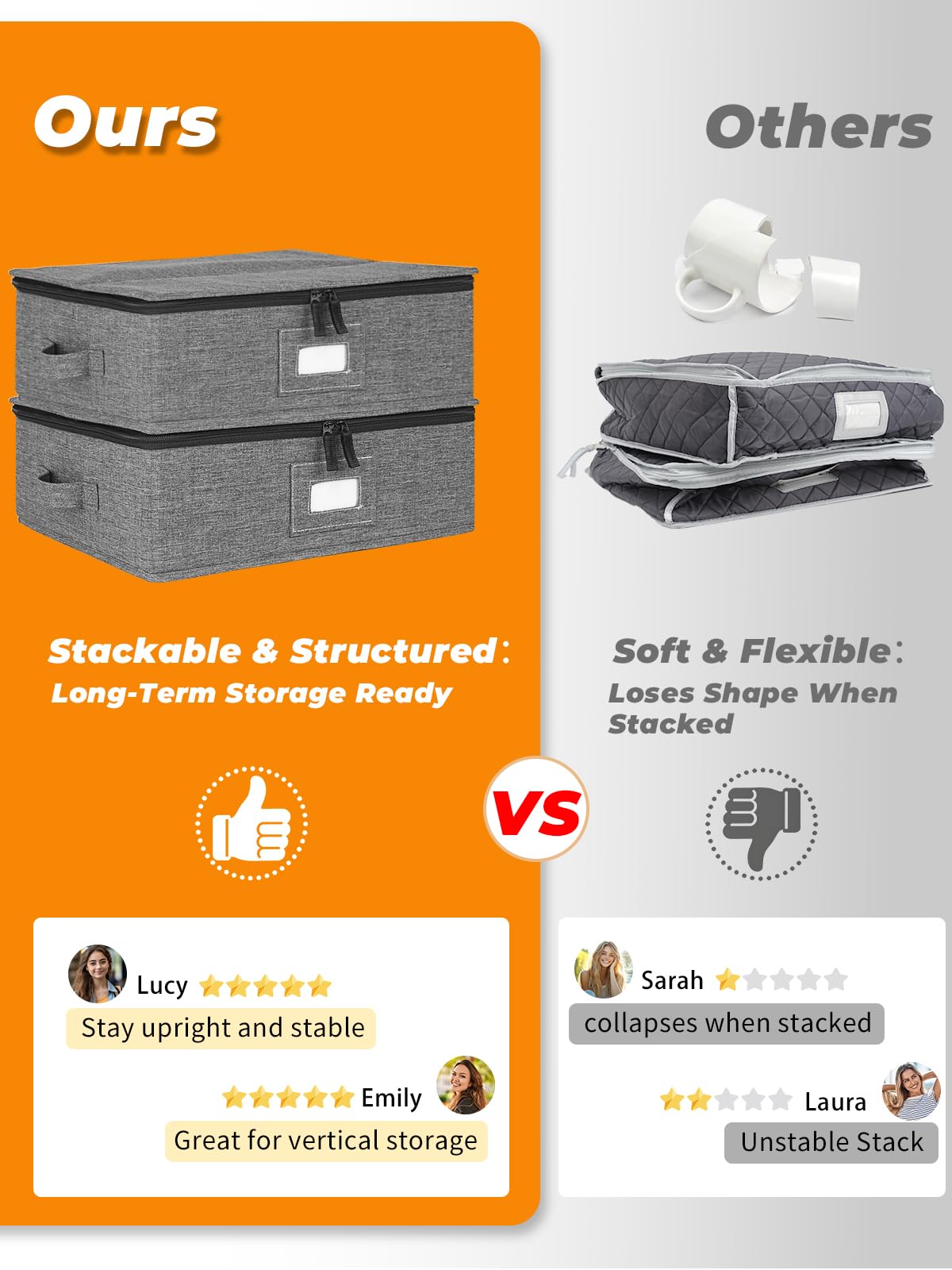 Punemi two-pack with padded dividers keeps mugs neatly separated.