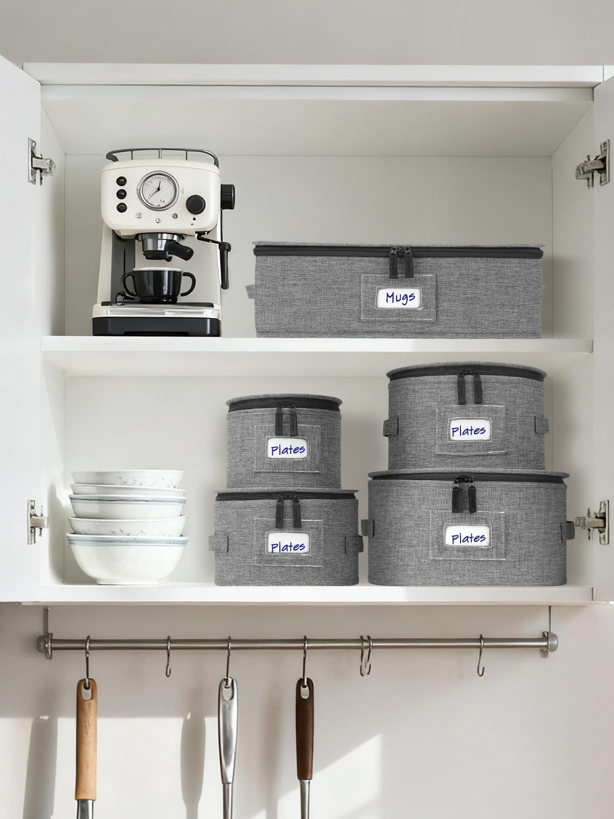 Punemi plate storage container with stackable design saves space and keeps plates organized.