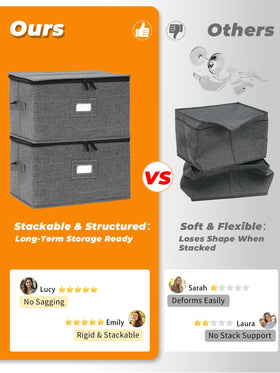 Punemi stemware storage container with padded dividers keeps glasses organized.