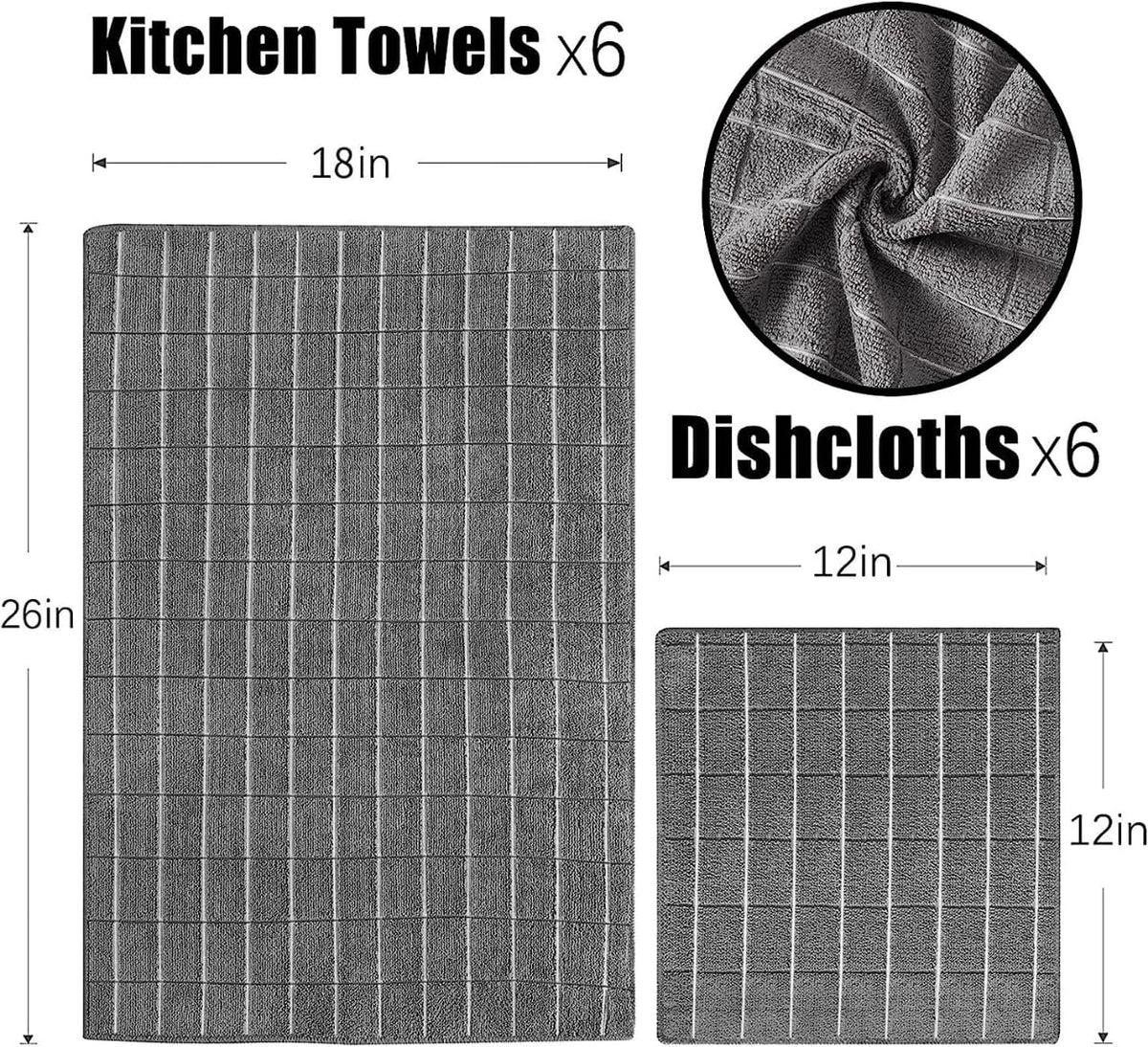 Puomue dishcloths in grey pile ready for drying dishes with a soft touch.