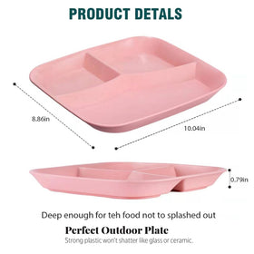 PUPOPIK portion-control plate microwave-safe 10in top view for quick reheating