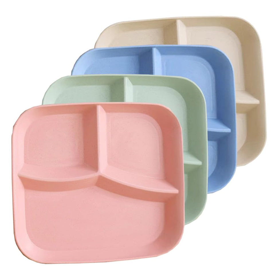 PUPOPIK unbreakable 10in plate green top view for durable family meals