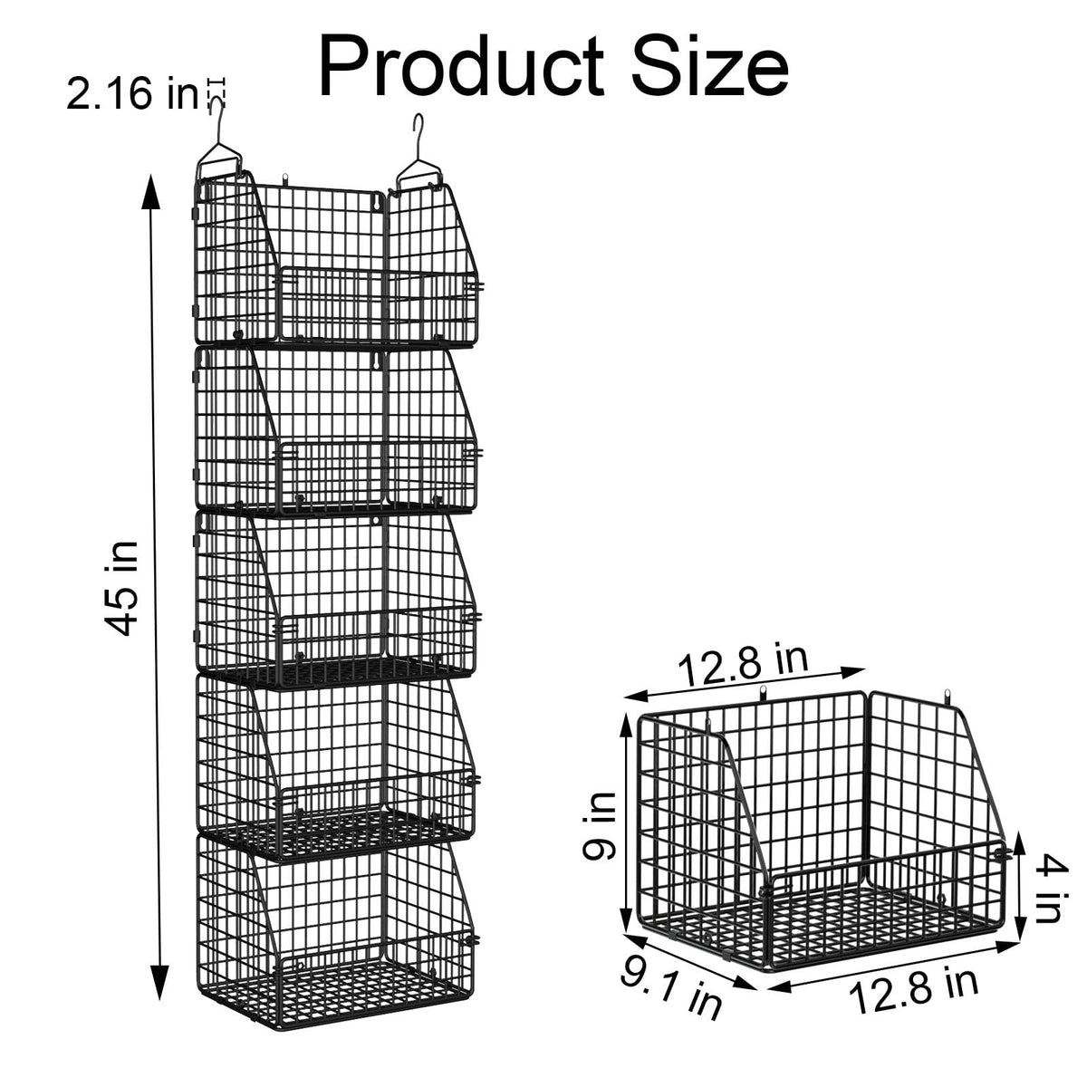 PUPPYCUTE rust-resistant black finish baskets blend with any room