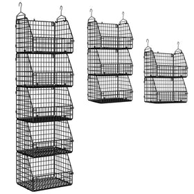 PUPPYCUTE stackable wire baskets wall mount for versatile pantry and closet organization
