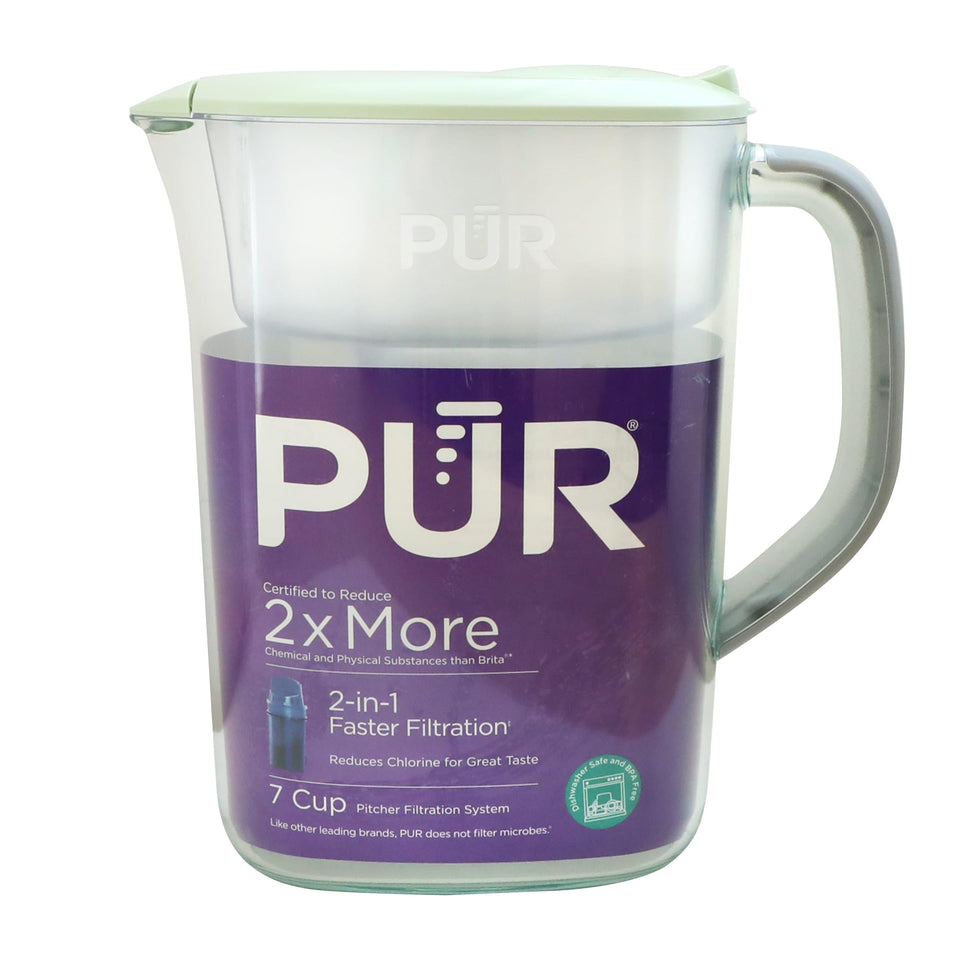 PUR 7-Cup Lime Pitcher with filter for quick, refreshing filtered water.