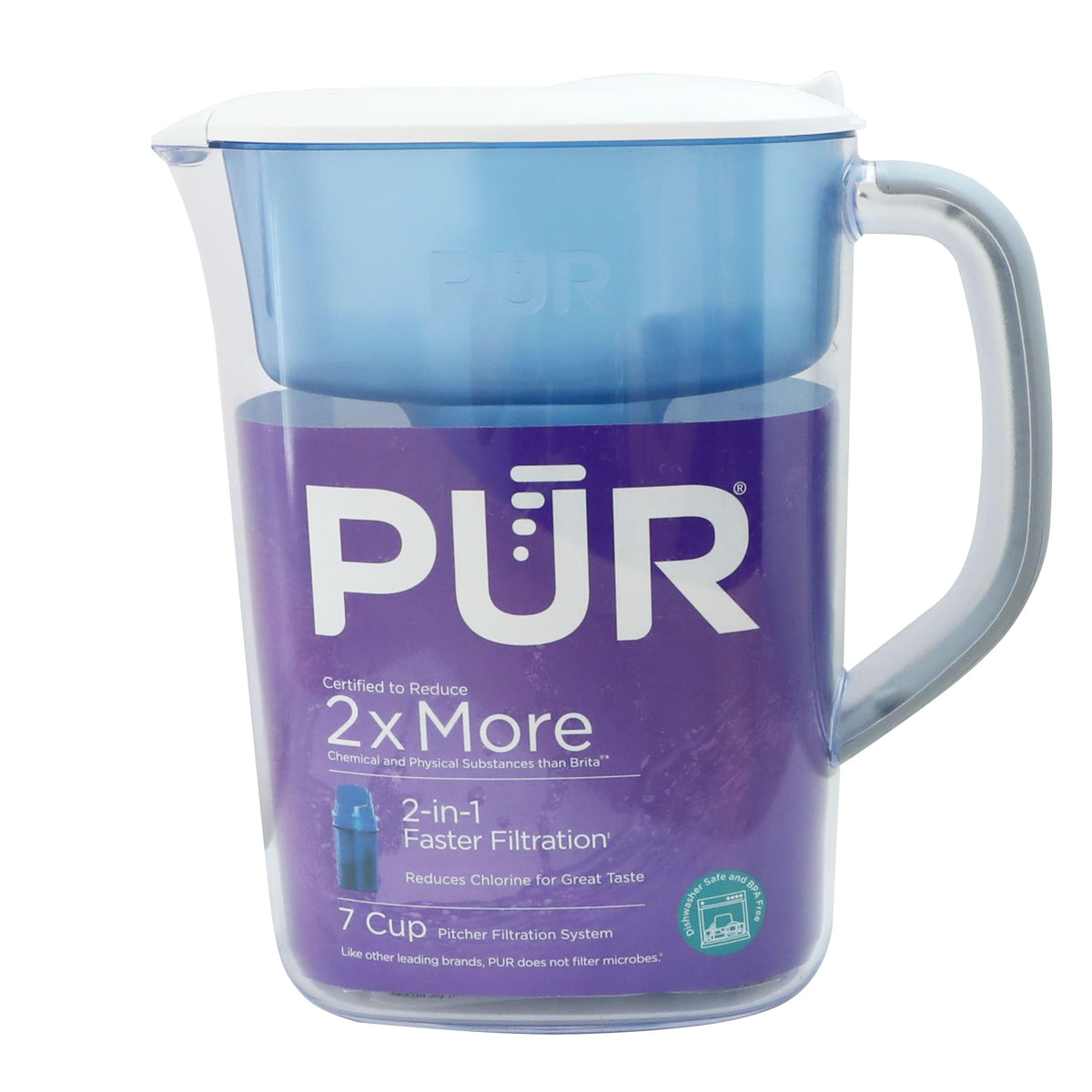 PUR 7-Cup pitcher lid for secure, spill-free pouring.