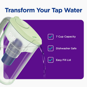 PUR Genuine Filter demonstrates 2-in-1 filtration for crisp taste.