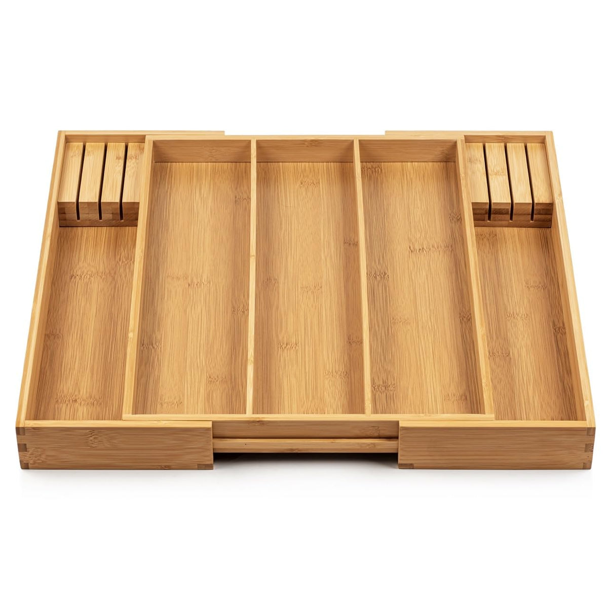 Purawood bamboo tray with water-resistant finish is easy to wipe clean