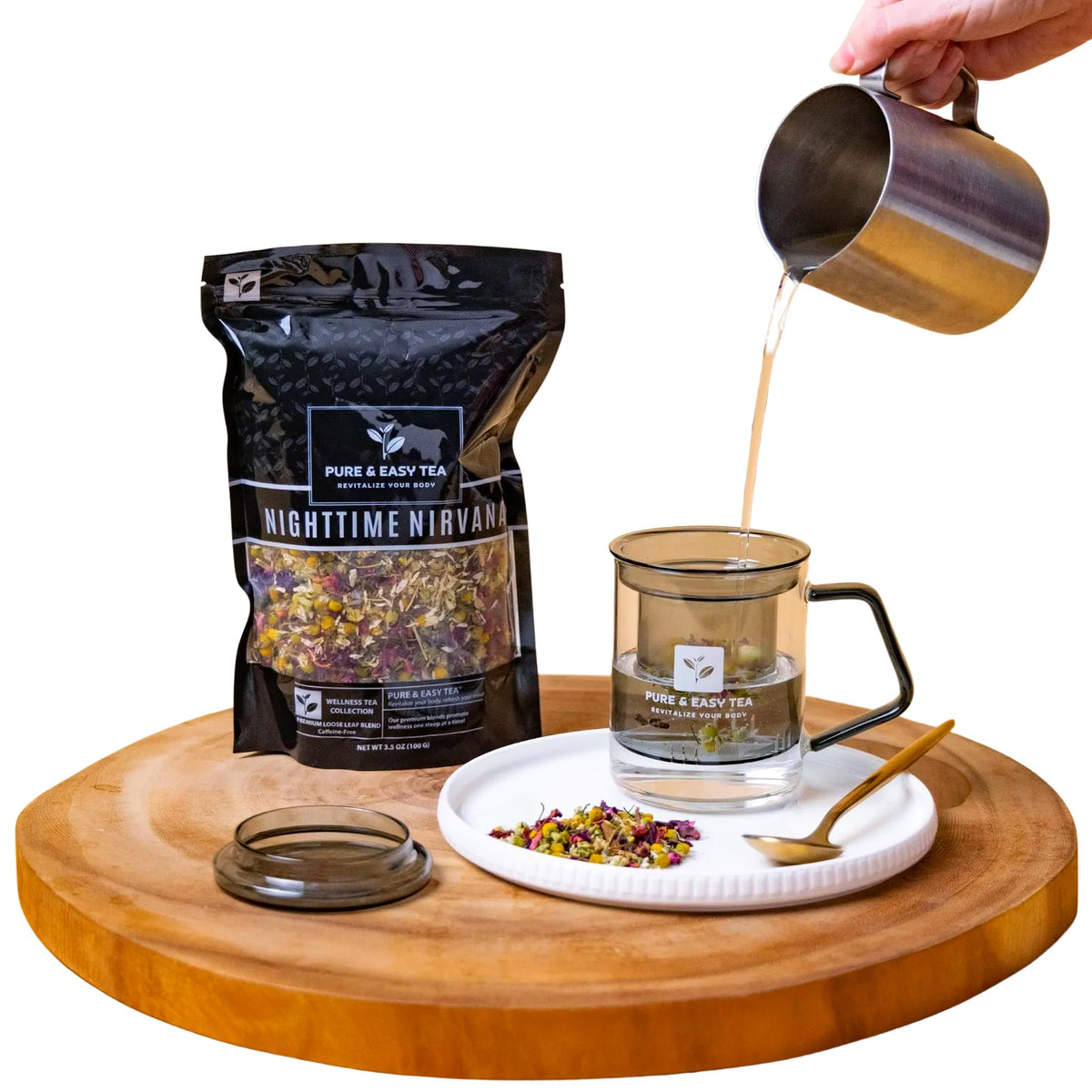 Pure And Easy Tea borosilicate glass construction demonstrates durability and temperature resilience.