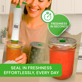 Pure Juicer MVP wide-mouth compatibility with jar lids, reliable seals