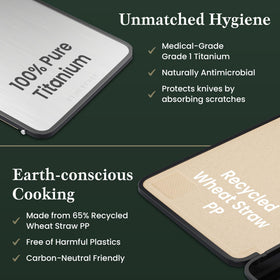 Pure Prep titanium cutting board meat-side surface for durable prep