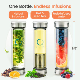 Pure Zen Tea Double-Wall Glass showing insulation for hot or cold drinks