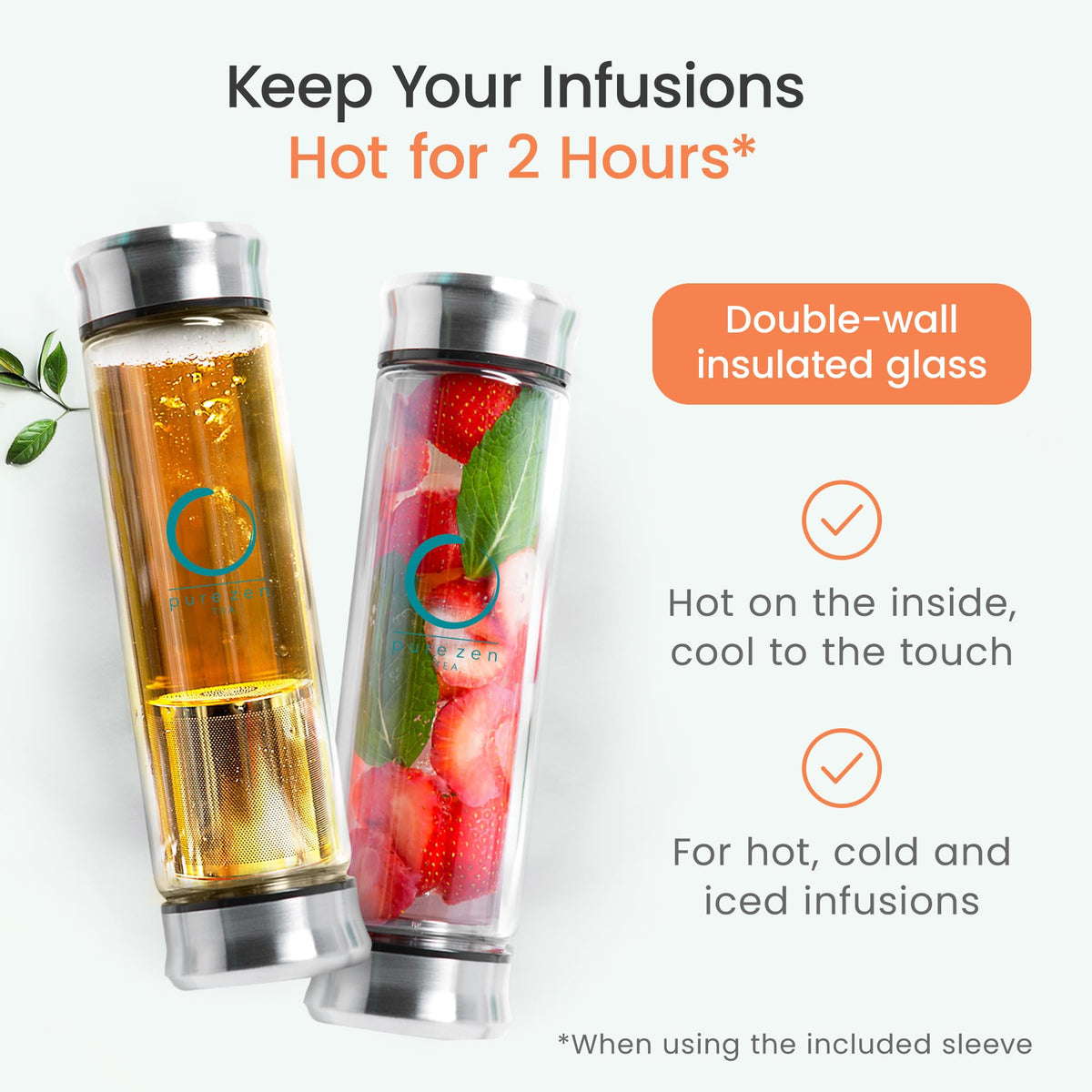 Pure Zen Tea Leakproof Design demonstrates spill-free sipping everywhere