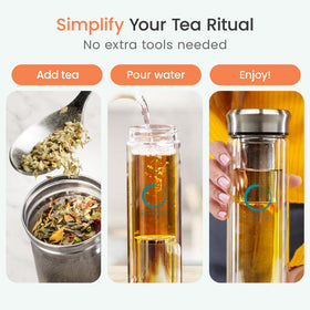 Pure Zen Tea Stainless Steel Filter highlights easy brew and clean separation