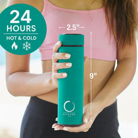 Pure Zen Tea bottle with removable infuser for tea or infused water.